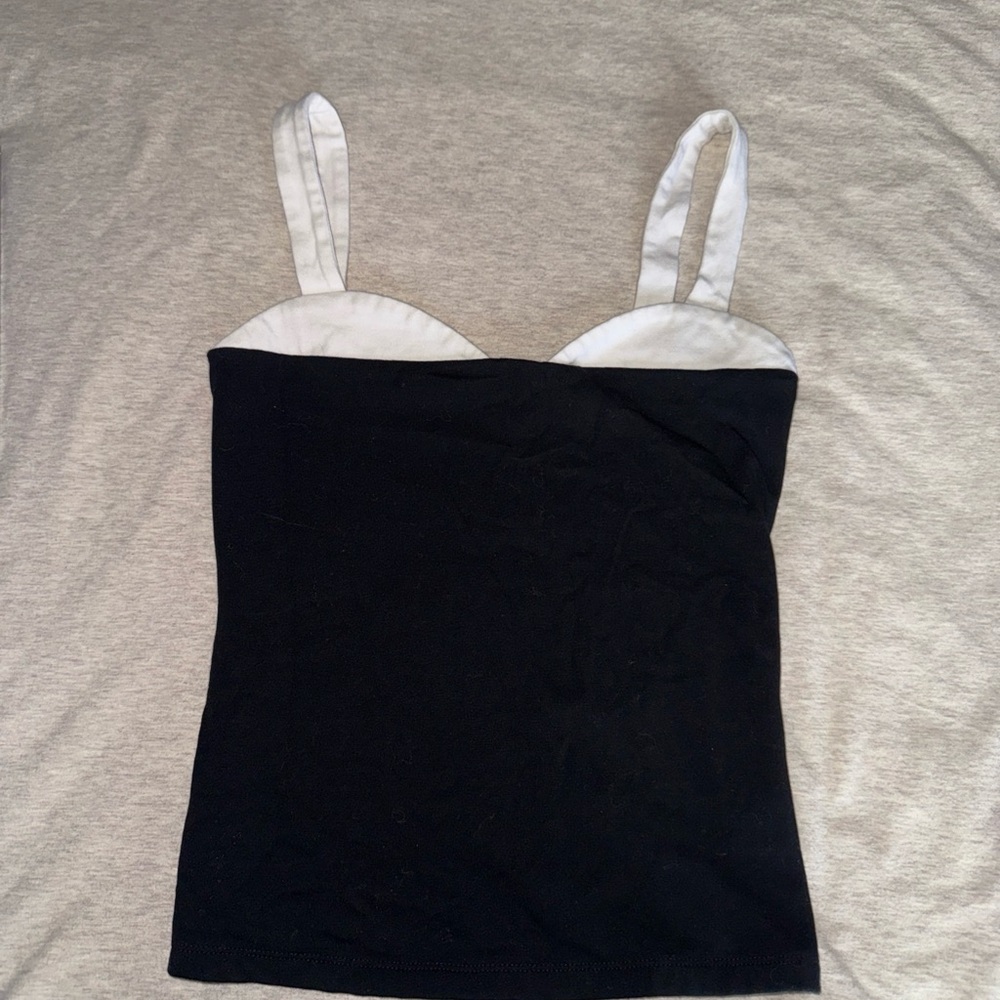 Express Tank Top black and white Crop Top